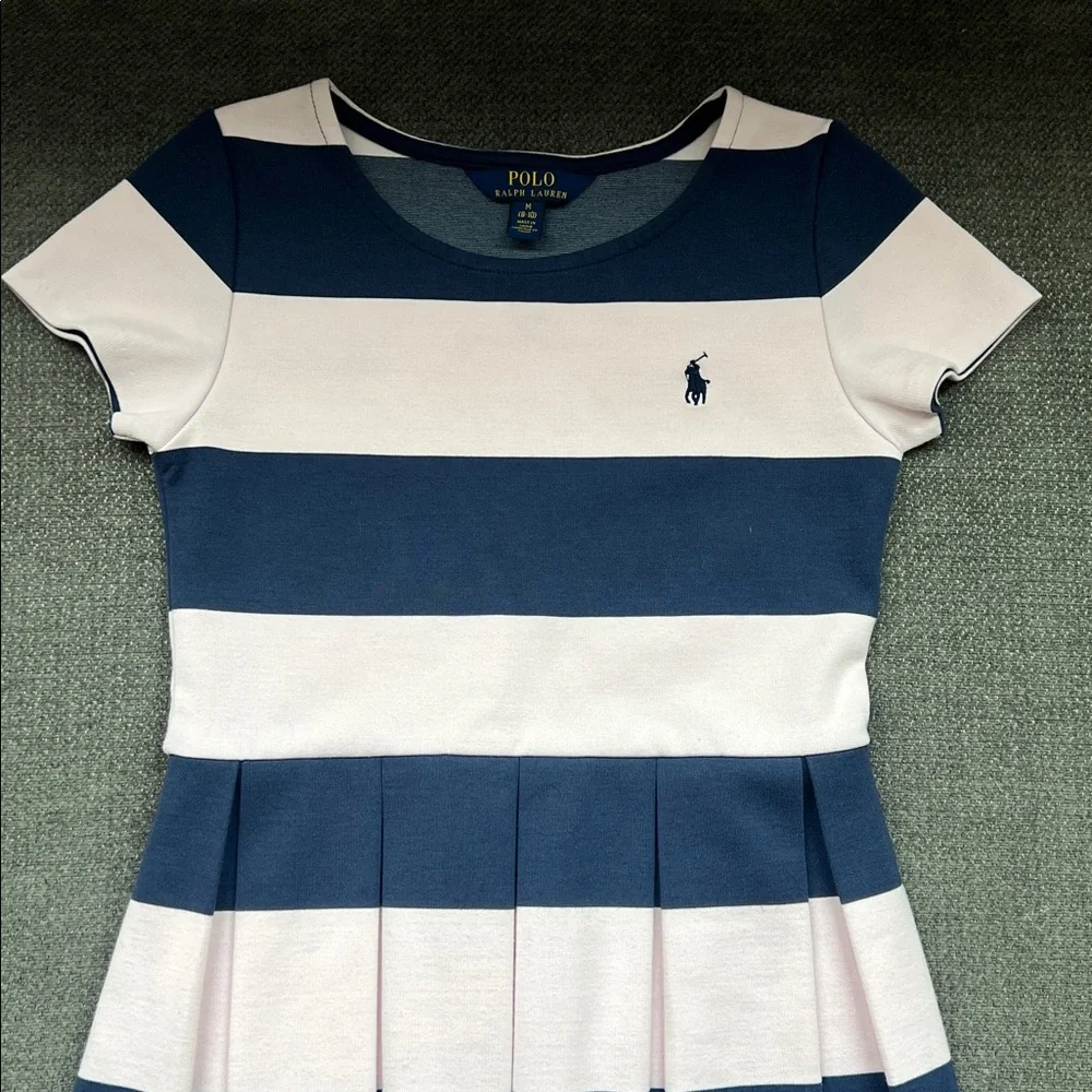 Ralph Lauren Navy and Light Pink Striped Dress